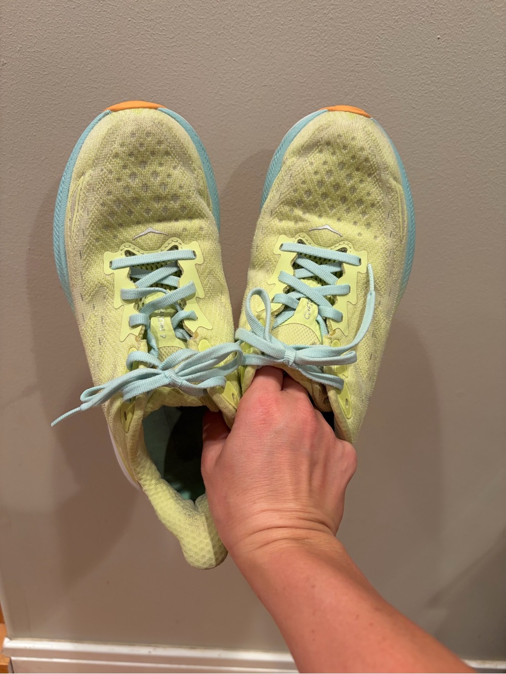 Hoka Lightweight Yellow & Blue Athletic Sneakers
